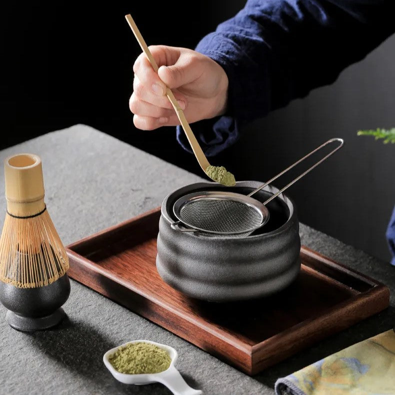 Matcha Tea Set 4-Piece — Japanese Matcha Kit with Whisk Bamboo Chasen Matcha Bowl Traditional Tea Ceremony Set Matcha Ma - View 3