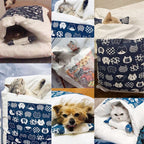 Kitty Pouch Cozy Cat Bed Enclosed Pet Cave Self-Warming Washable Indoor Feline Lounge Calming Hideaway - View 2