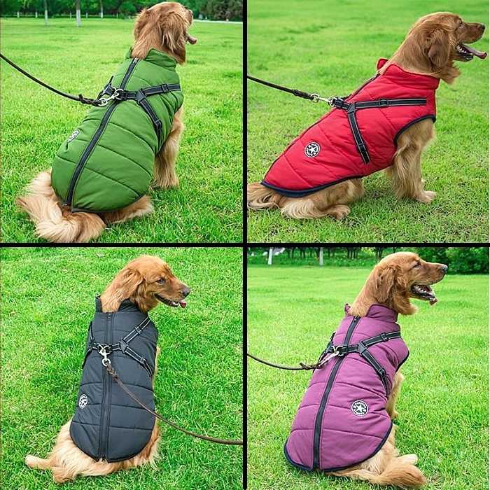 Waterproof Dog Jacket Harness - 2-in-1 Design