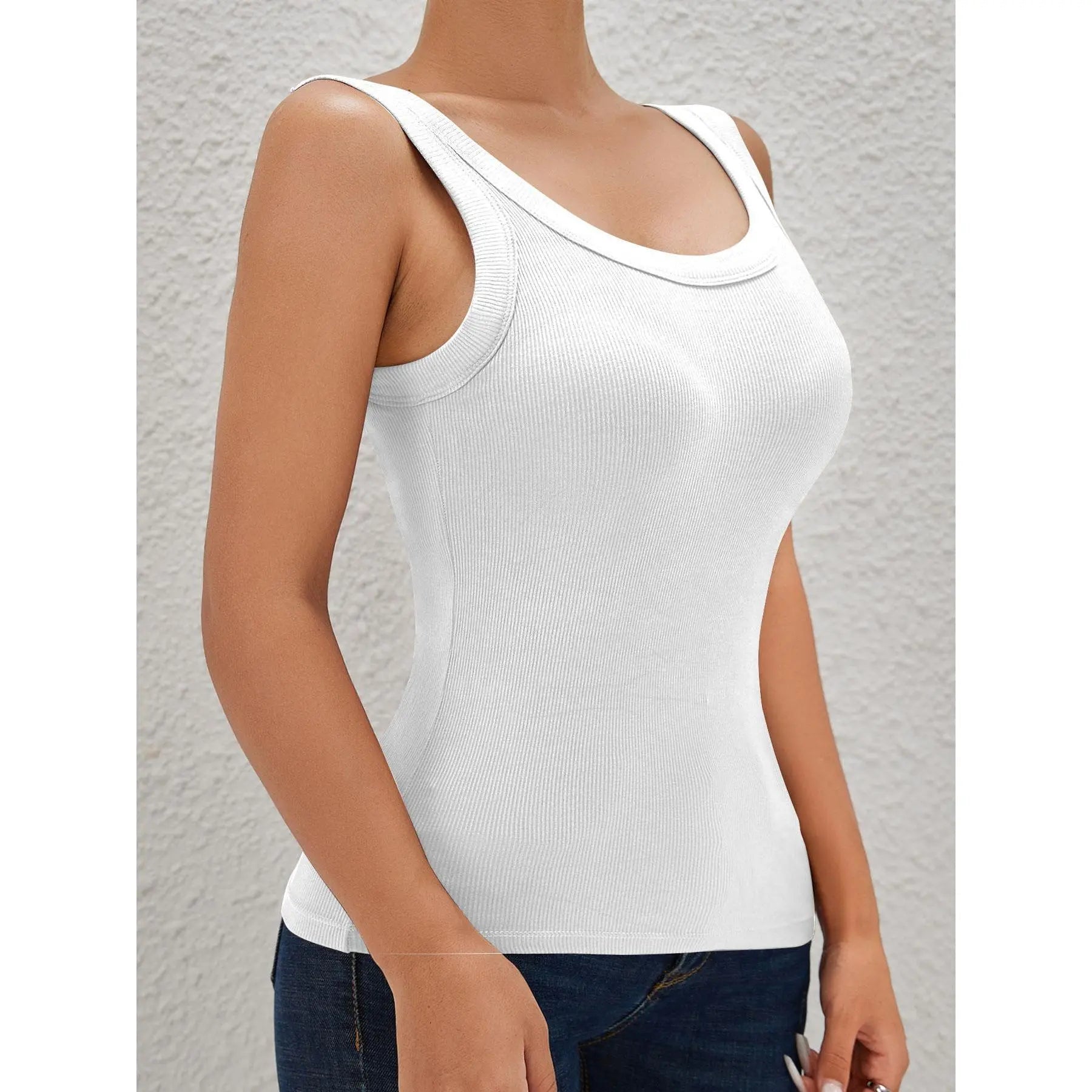 Seamless Padded Ribbed Tank — Ribbed Knit