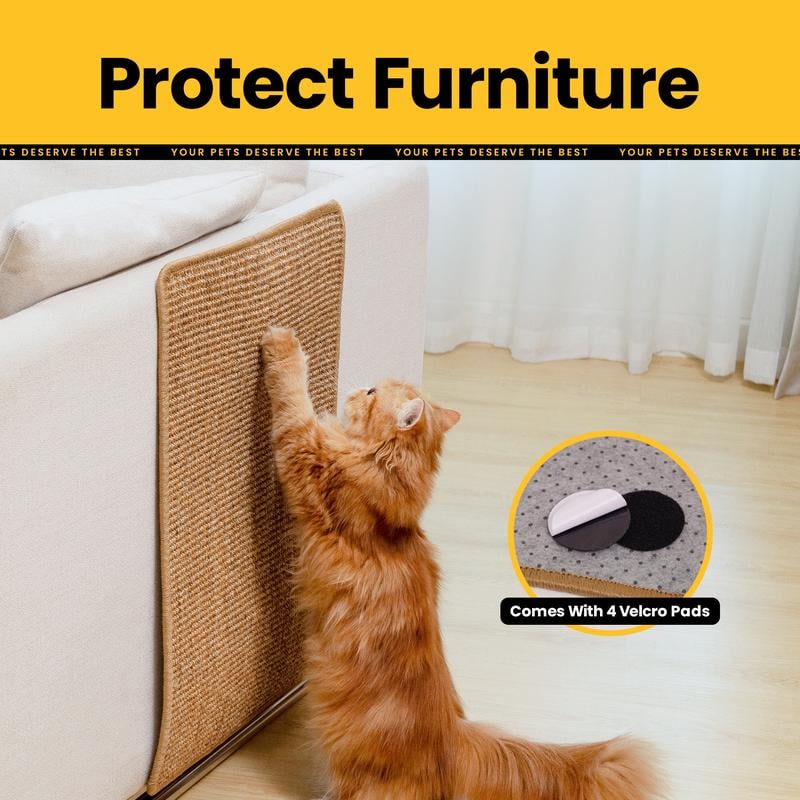 Natural Sisal Cat Scratch Pad — Protective Scratcher Mat