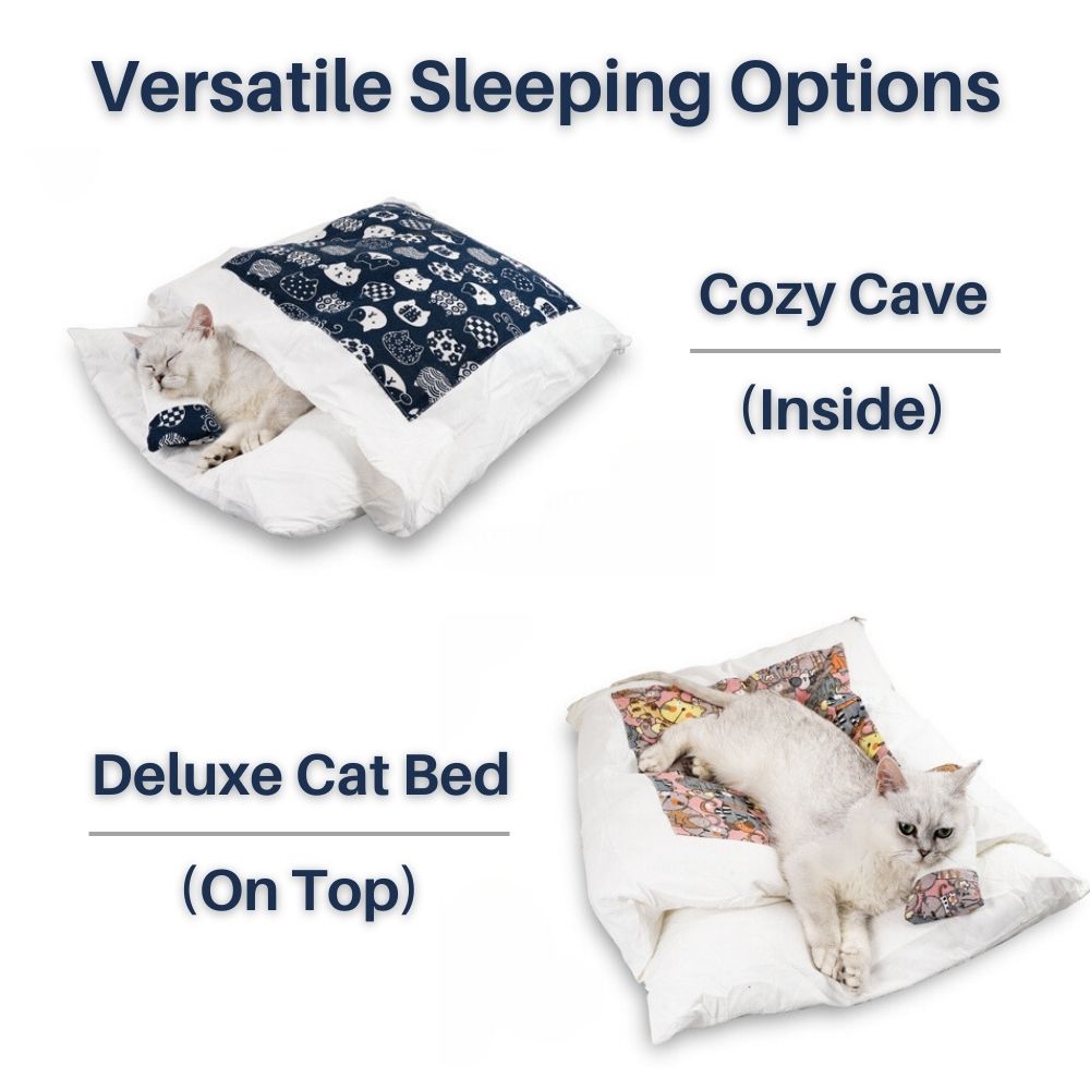 Kitty Pouch Cozy Cat Bed Enclosed Pet Cave Self-Warming Washable Indoor Feline Lounge Calming Hideaway - View 4