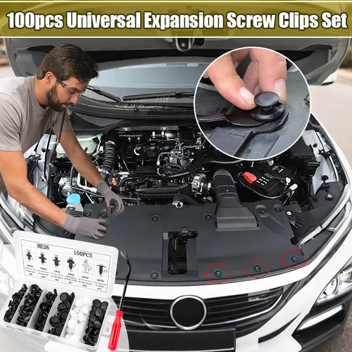 100-Piece Universal Expansion Screw Clip Set