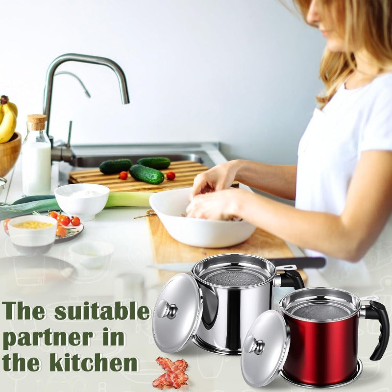 High Heat Oil Strainer — Stainless Steel Kitchen Tool