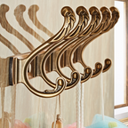 Victoria Antique Wall Hook — Vintage Coat Rack, Decorative Entryway Organizer, Brass Hat Hanger, Retro Iron Hardware - View 2