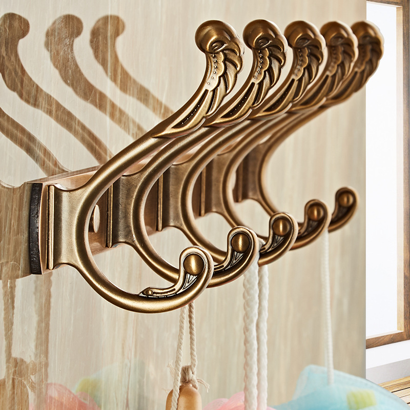 Victoria Antique Wall Hook — Vintage Coat Rack, Decorative Entryway Organizer, Brass Hat Hanger, Retro Iron Hardware - View 2