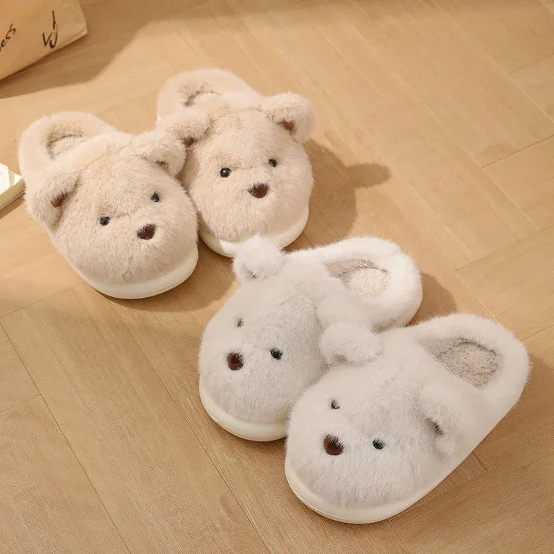 Women’s Teddy Bear Plush Slippers — Cozy Fuzzy House Shoes, Warm Winter Slip-Ons, Cute Fluffy Indoor Footwear, Bedroom Slippers - View 6