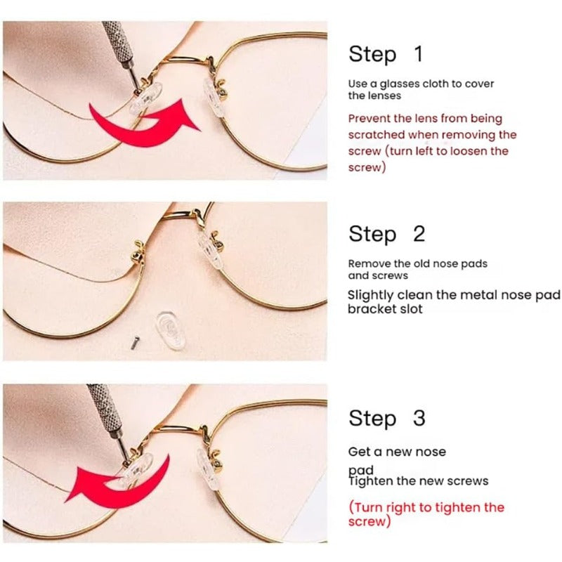 Non-Slip Silicone Nose Pads — Eyeglass Replacement