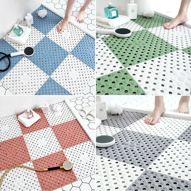 Interlocking Non Slip Shower Mat — Drainage Floor Tiles, Wet Room Flooring, Anti-Skid Bathroom Puzzle Mats - View 4