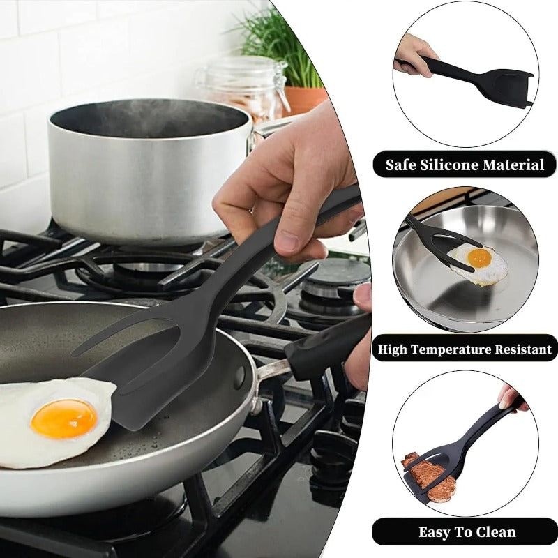 Silicone Spatula Tongs — Kitchen Mixing Tongs