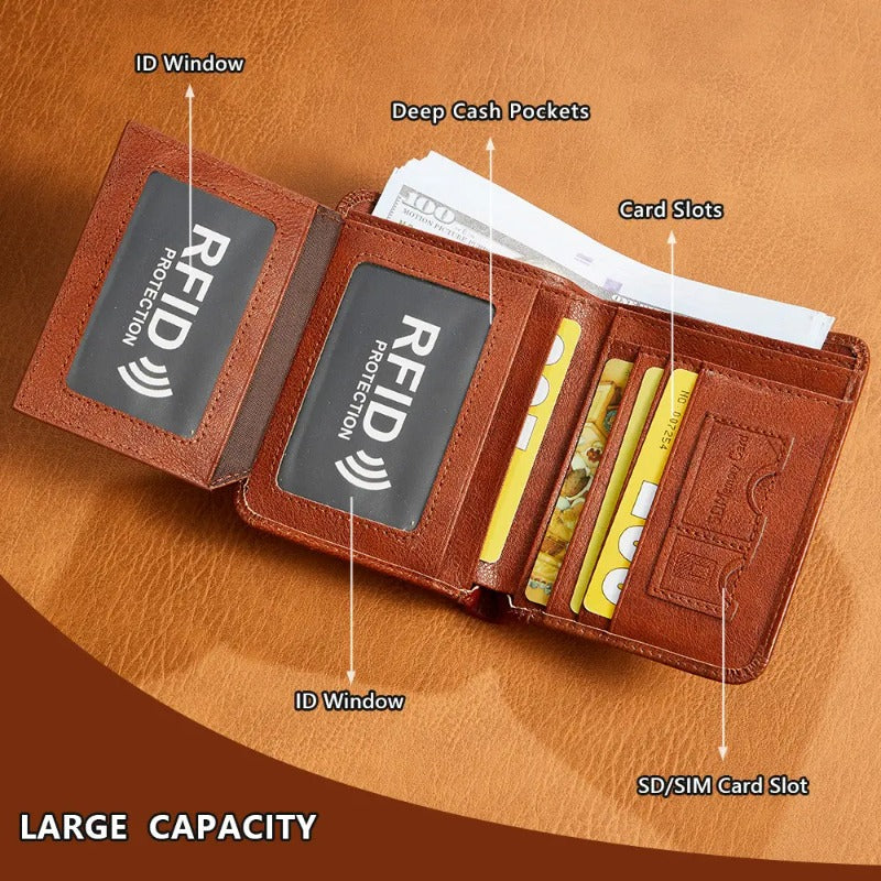 Ultra Slim RFID Leather Bifold Wallet — Minimalist