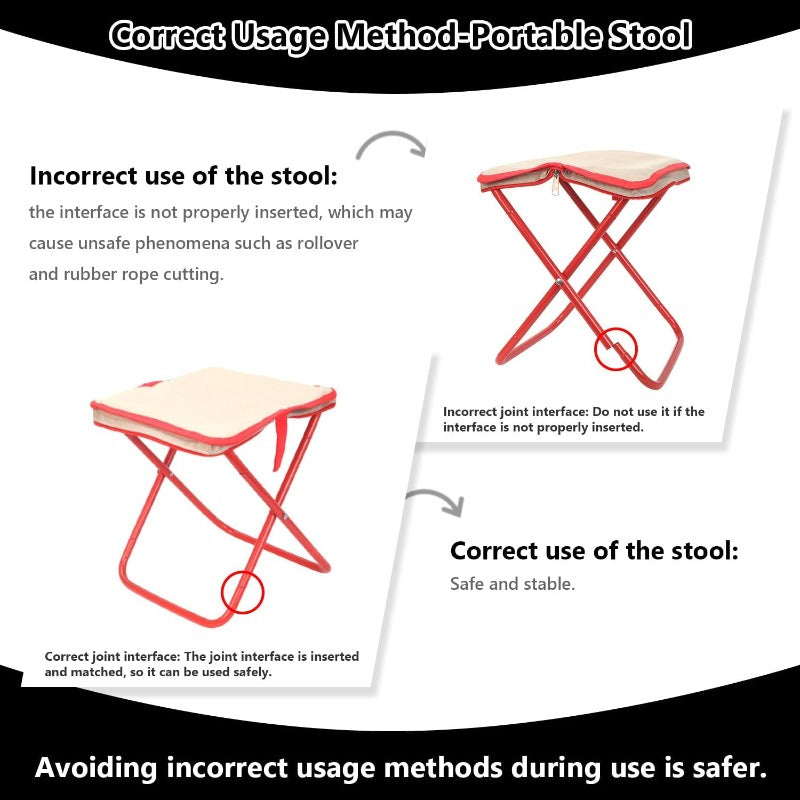 Heavy-Duty Portable Outdoor Stool — Folding