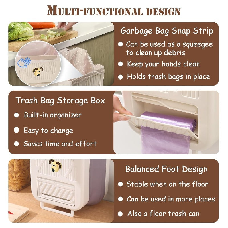 Space-Saving Collapsible Waste Bin — Foldable Trash