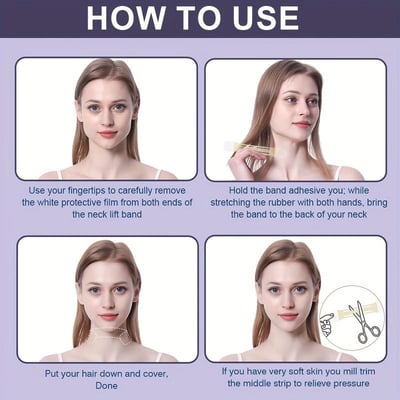 Face Neck Lifting Tape — Invisible Skin Lifter Double Chin Tape for Face Lift V-Line Face Lift Tape Anti-Aging Beauty Ta - View 5