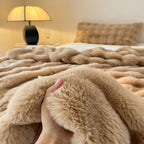 Faux Rabbit Fur Blanket Plush Luxury Faux Fur Throw Soft Fluffy Bed Cover Cozy Winter Blanket Decorative Home Accent - View 2