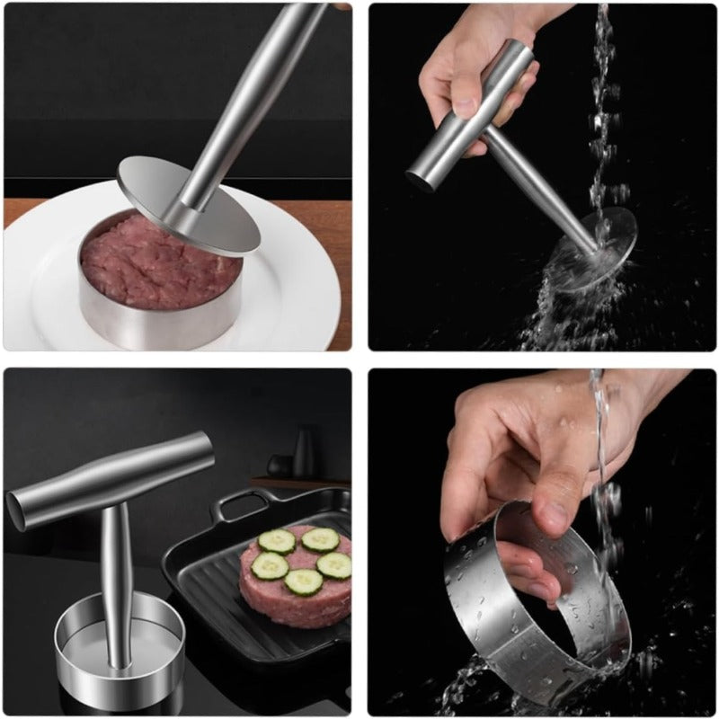 Stainless Steel Burger Smasher — Press Tool