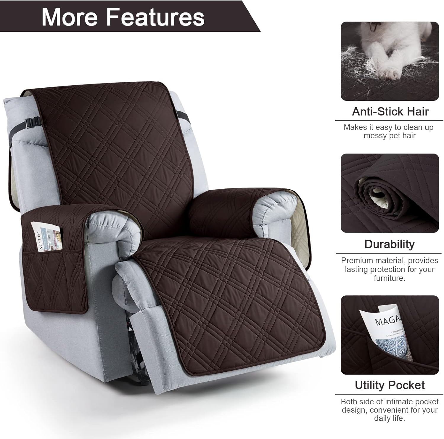 Waterproof Recliner Slipcover Non Slip Chair Cover Pet Friendly Furniture Protector Stretch Sofa Shield Washable Guard - View 6