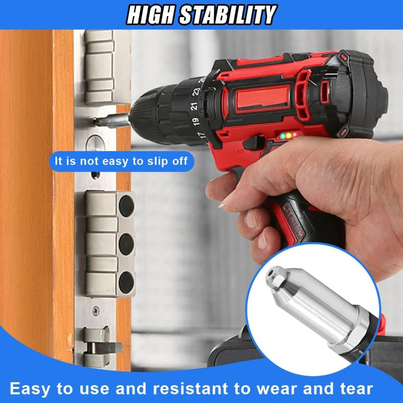 Drill Rivet Gun Adapter — Cordless Conversion