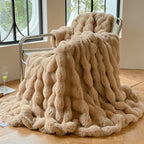 Faux Rabbit Fur Blanket Plush Luxury Faux Fur Throw Soft Fluffy Bed Cover Cozy Winter Blanket Decorative Home Accent - View 4