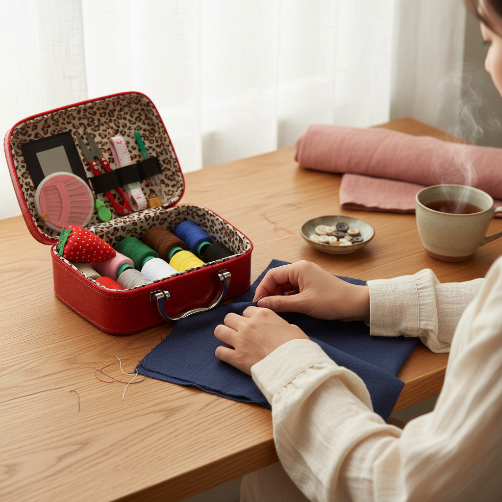 💖Portable Sewing Toolkit with Storage Box