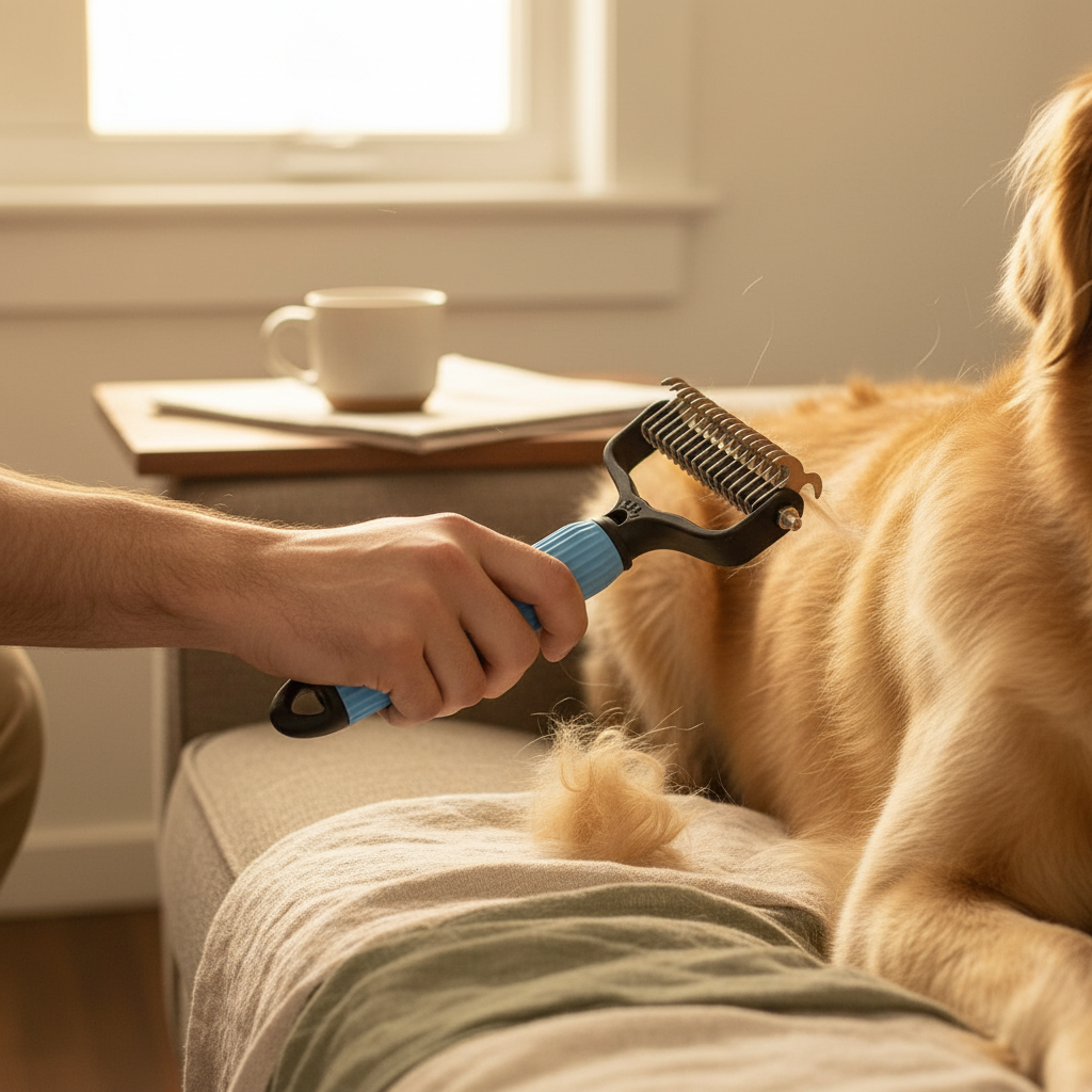Double sided pet grooming brush