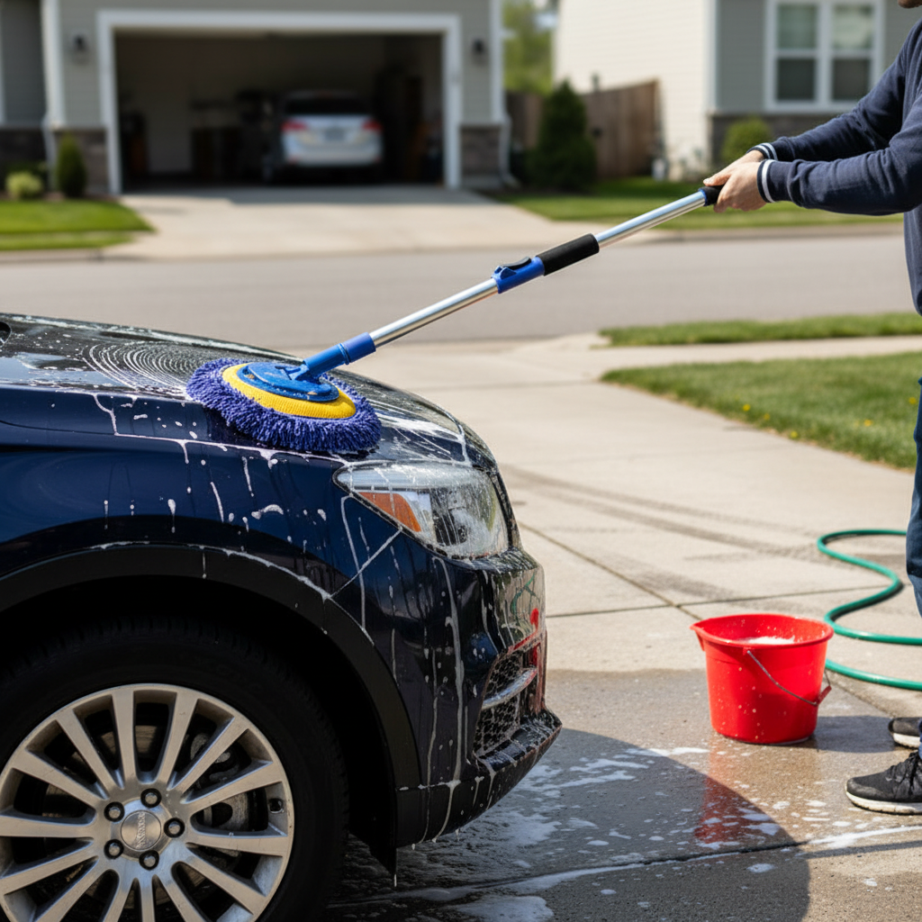 🚗 50% OFF NOW! 🧽 Durable Aluminum Long Handle Telescopic Car Wash Mop – Soft Microfiber, Scratch-Free & Adjustable Lengt