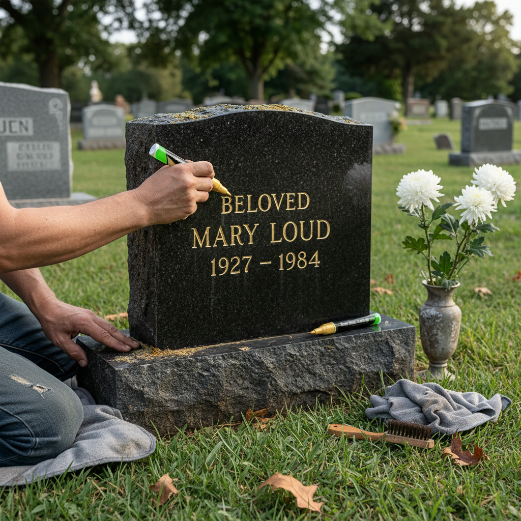 🐦Golden Tombstone Marker Pen for Restoring Faded Grave Inscriptions