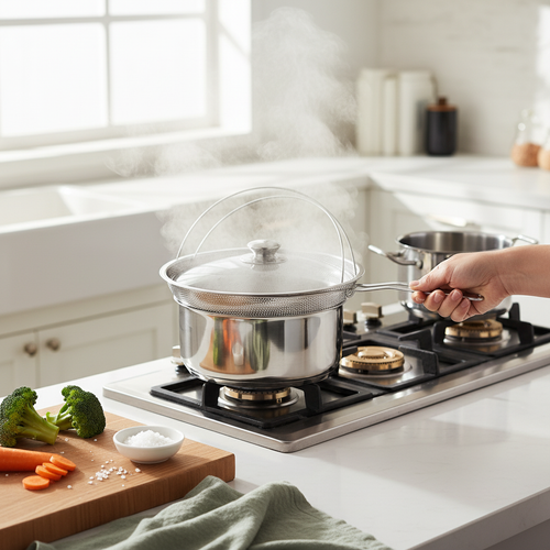 ✨Hot Sale✨All-In-One Stainless Steel Steamer With Handle