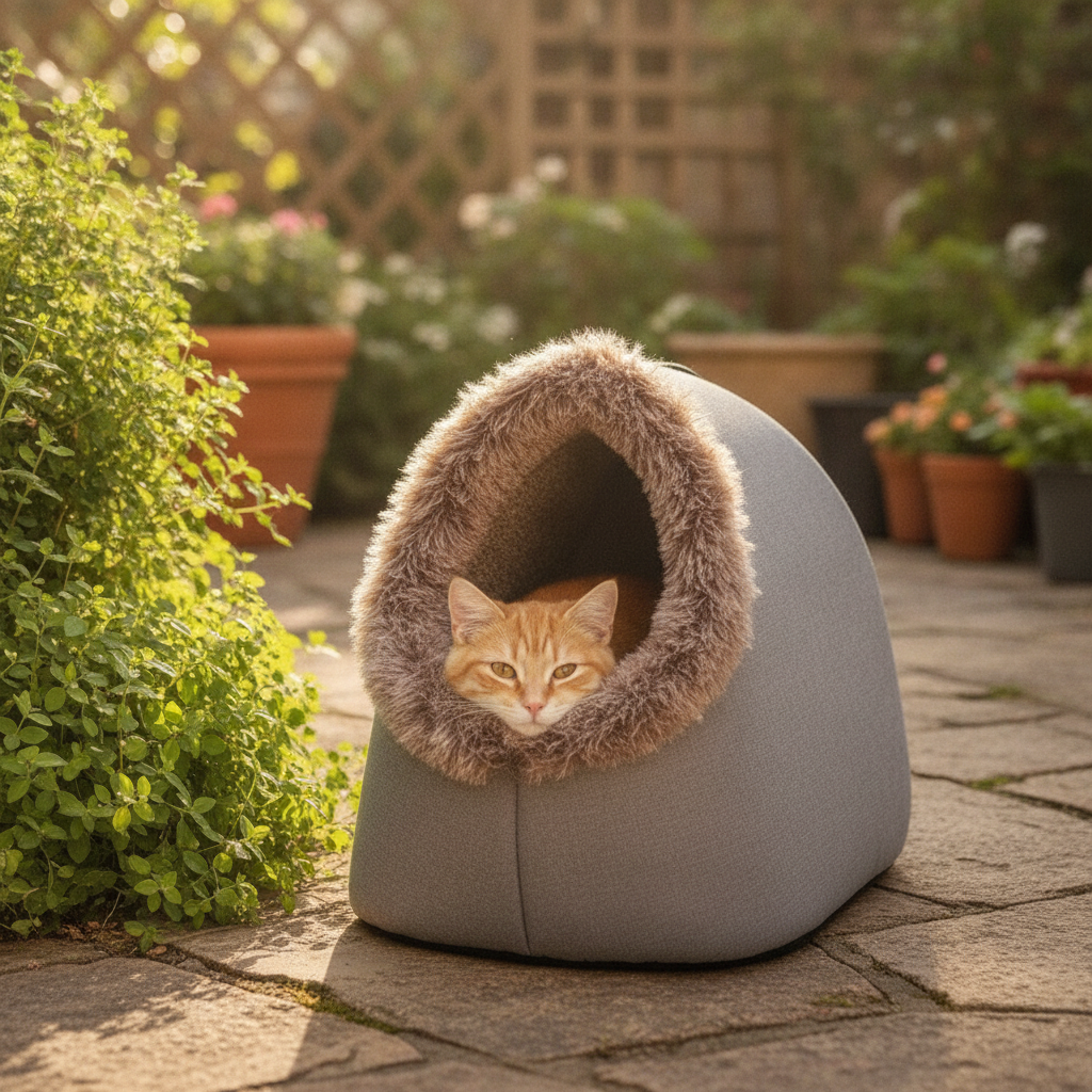 winter-warm-pet-cave-bed lifestyle 3