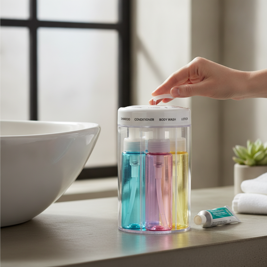 4-in-1 Refillable Travel Dispenser Bottles