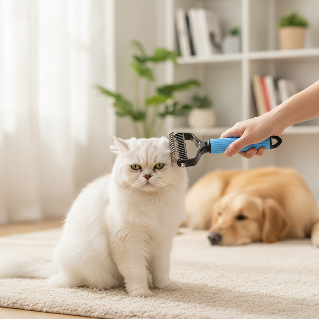 Double sided pet grooming brush