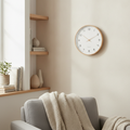 Modern Wooden Wall Clock — Silent Non-Ticking Wall Clock Minimalist Home Decor Living Room Bedroom Clock Battery Operate