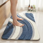 Soft Plush Bathroom Mat — Non-Slip Bath Tub Rug Absorbent Microfiber Shower Mat Skid-Resistant Bathroom Floor Rug Vanity
