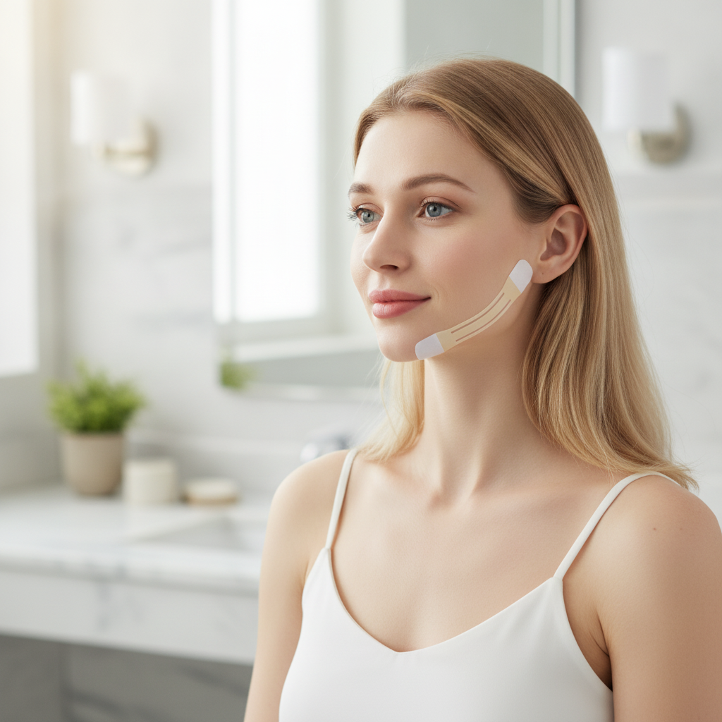 Face Neck Lifting Tape — Invisible Skin Lifter Double Chin Tape for Face Lift V-Line Face Lift Tape Anti-Aging Beauty Ta