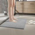 Chenille Bathroom Rug — Super Absorbent Bath Mat Thick Non-Slip Shower Rug Soft Microfiber Floor Mat Machine Washable Ba