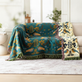 Cotton Throw Blanket Reversible Bird Sofa Cover Decorative Blanket Farmhouse Throw Living Room Accent