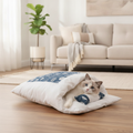 Kitty Pouch Cozy Cat Bed Enclosed Pet Cave Self-Warming Washable Indoor Feline Lounge Calming Hideaway