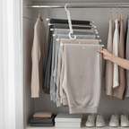 Telescopic Folding Pants Storage Rack Closet Organizer Multifunctional Hanger Space-Saving Adjustable Wardrobe