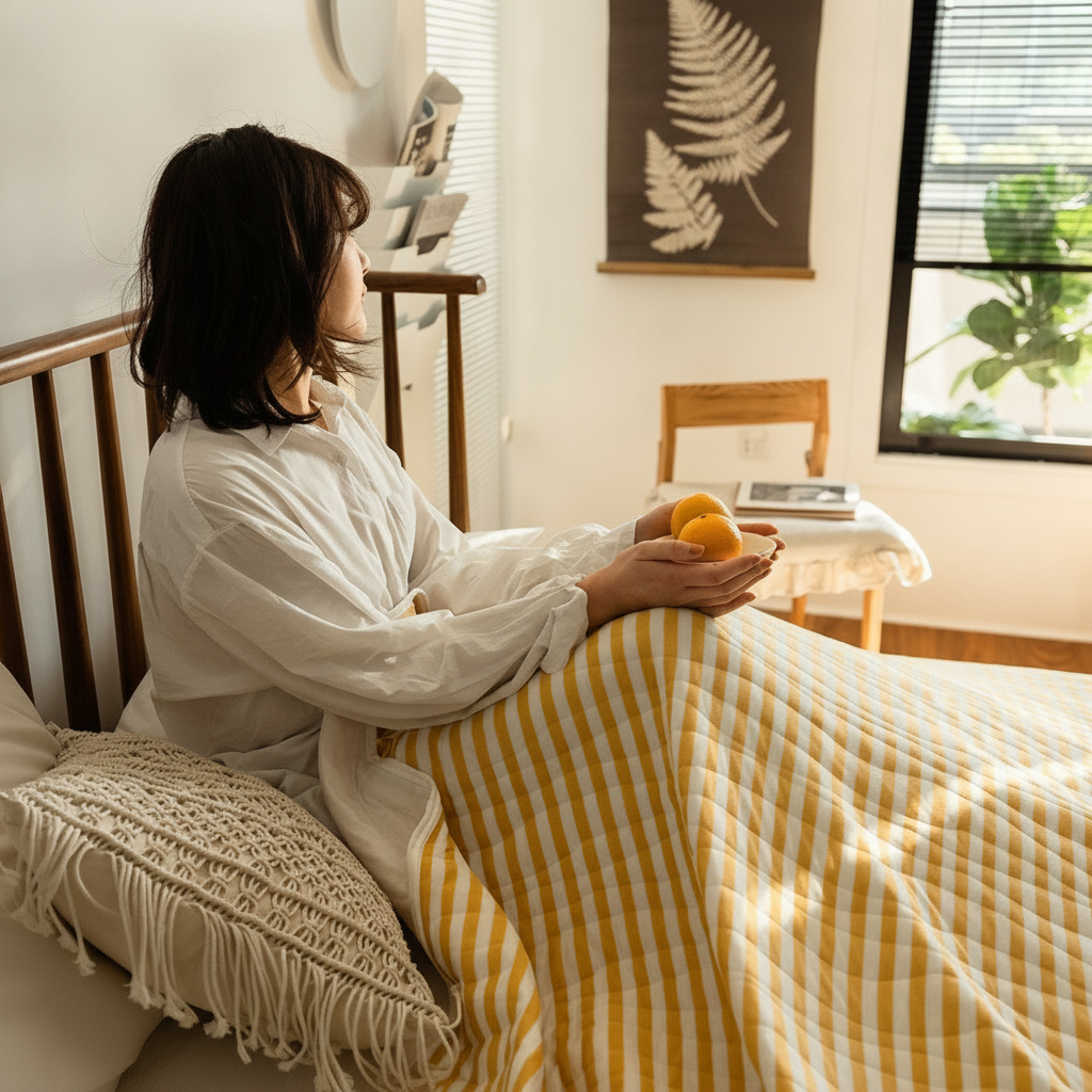 Striped Cotton Quilt Japanese Inspired Lightweight Summer Bedspread Reversible Coverlet Boho Striped Throw Twin Blanket
