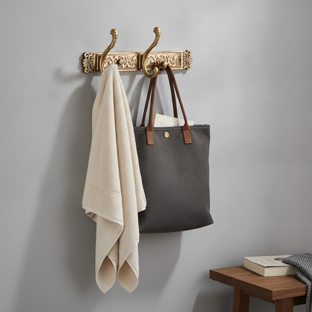 Victoria Antique Wall Hook Vintage Coat Rack Decorative Entryway Organizer Brass Hat Hanger Retro Iron Hardware