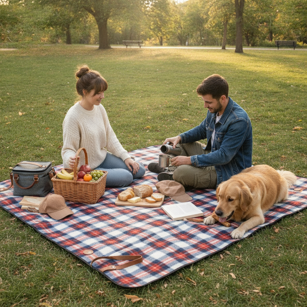Waterproof Foldable Picnic Blanket Large Outdoor Mat Portable Beach Ground Cover Camping Travel Pad Plaid Blanket