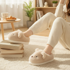 Womens Teddy Bear Plush Slippers Cozy Fuzzy House Shoes Warm Winter Slip-Ons Cute Fluffy Indoor Footwear Bedroom Slipper