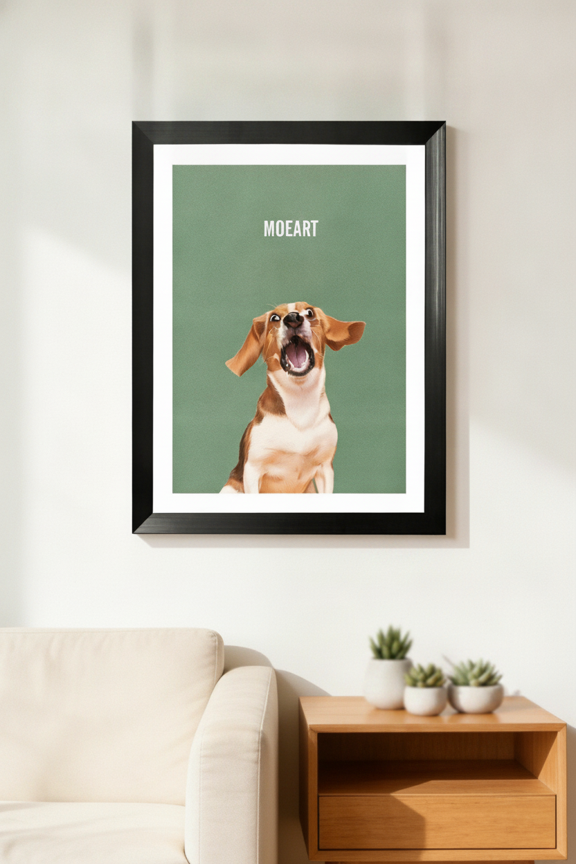 Premium Textured Custom Pet Portrait with Name(One Pet)