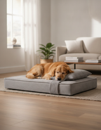 Grey Corduroy Orthopedic Dog Bed
