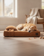 Tan Brown Flannel Orthopedic Dog Bed