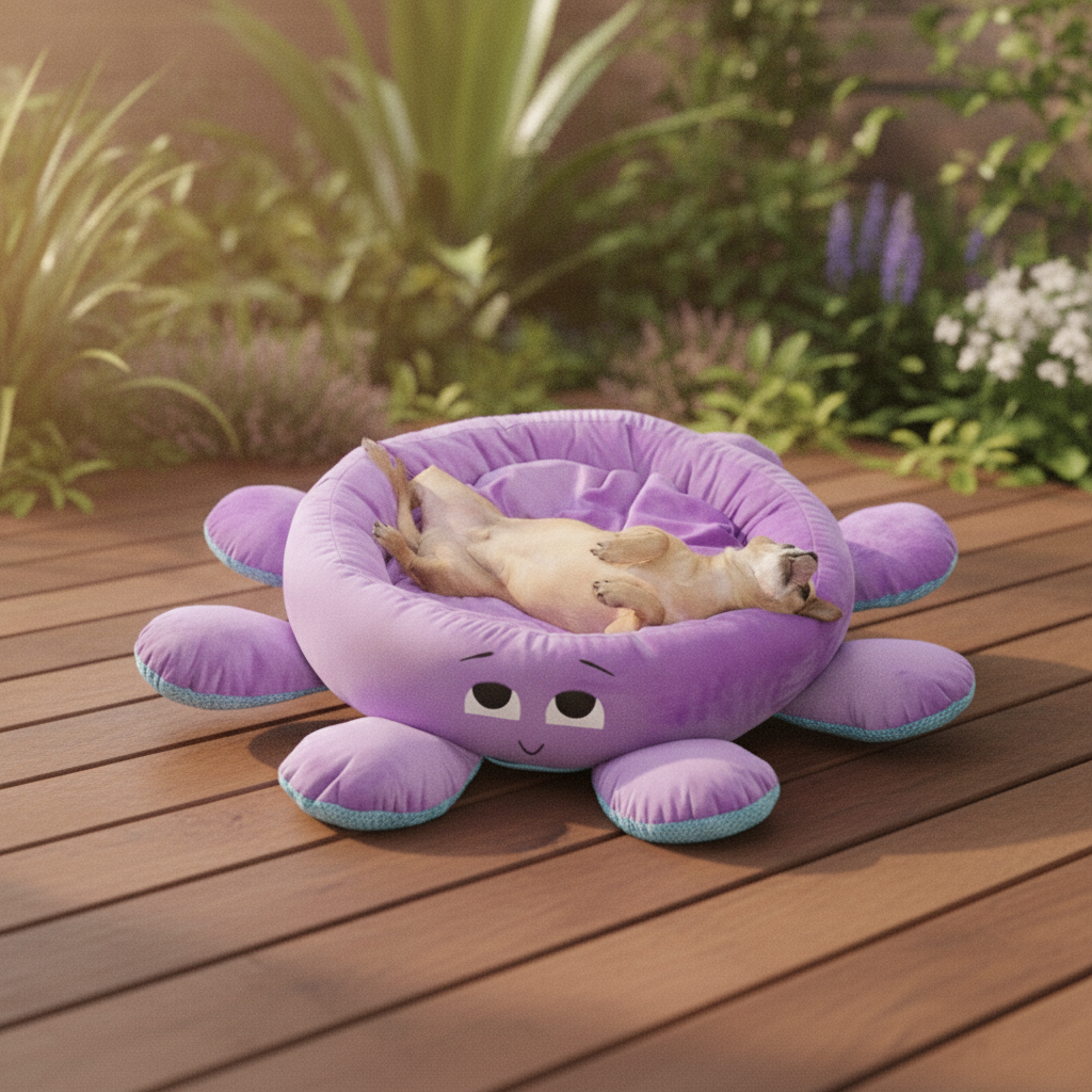 ollie-the-octopus-dog-bed lifestyle 3