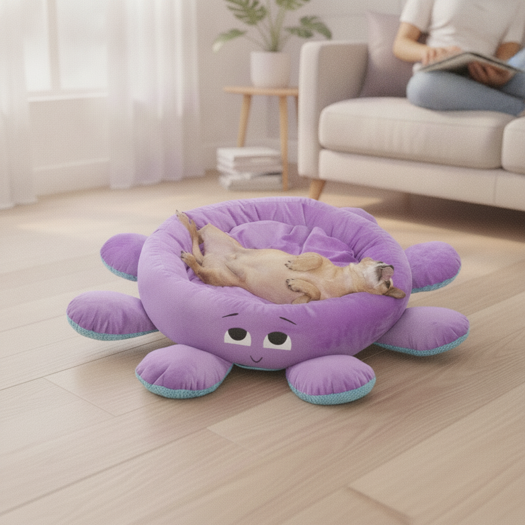 ollie-the-octopus-dog-bed lifestyle 4