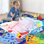 Magic Water Canvas — Reusable Water Drawing Mat for Kids Toddler Aqua Doodle Pad Mess- Drawing Toy Educational Art Mat - View 2