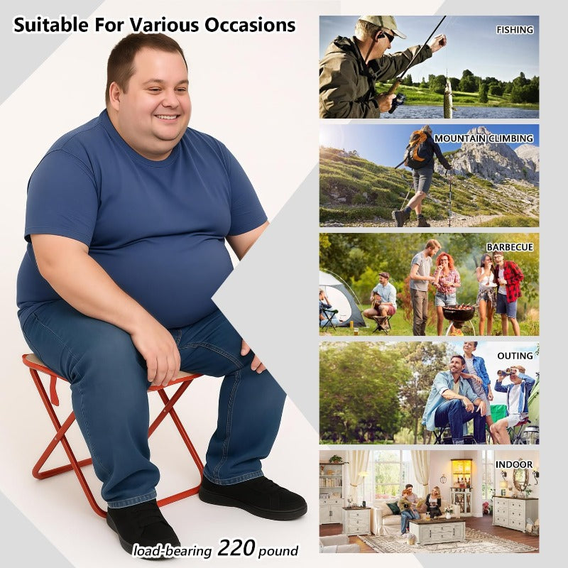 Heavy-Duty Portable Outdoor Stool — Folding