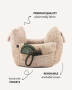 Beige Teddy Travel Car Dog Bed — Plush Portable Pet Bed, Soft Cushion for Small Medium Dogs, Luxury Car Seat Bed with Handle, Washable Travel Accessory - View 4